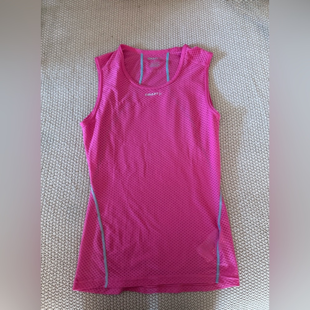 Craft Pink Mesh Sleeveless Athletic Top Size S